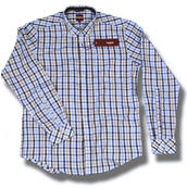 View Item Merc London Mod Button Down Gingham Shirt Blue / Beige
